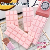 Simulation Pink Chocolate Bar Squishy Toy Kawaii Soft Slow Rebound Squeeze Toy For Decompression Desk Decoration And Gift