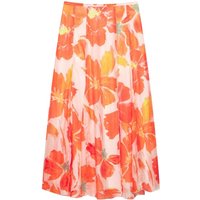 Women's Midi Skirt 2026 Summer New Flower Printed Mid Waisted Side Zipper A-line Skirt Fashion Female Casual Vacation Skirts