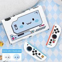 Suitable for Switch 2 protective case,TPU soft shell,drop-resistant and scratch-resistant,with Joycon grip and cute thumb cap