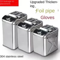 Durable 5L10L Litres 201 Stainless Steel Fuel Tank Petrol Storage Oil Jerrycan Gas Can Car Motorcycle Truck Car