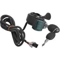 AliExpress NONE Thumb Throttle with Digital Voltmeter LCD Display Power Switch with Key Lock for Electric Scooter Electric Bicycle Parts
