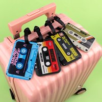 Vintage colorful Tape Plastics Baggage Tag Suitcase Backpack Anti-Lost Listing ID Card Holder Fashion Luggage Accessories Gifts
