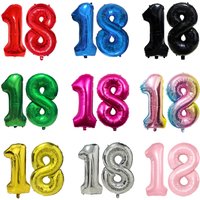 Number 18 Balloon 18 Digit Balloon Eighteen Figure Blue Green 18th Birthday Big Large Red Rose Golden Black Colorful 32inch Ball