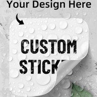 1/60/120/240 Custom Square PVC Stickers Waterproof Personalized for Party, Label, Packaging