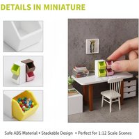 Miniature Storage Box Ornament 1/12 Dollhouse Mini Kitchen Food Basket Model Dolls House Decor Accessories Pretend Play Toy
