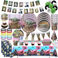 Star Waring Yoda Baby Birthday Party Decorations Cups Plates Napkins Balloon Gift Bags Banner Party Favors Supplies Photo Booth