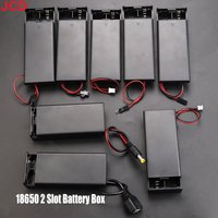 JCD 18650 2 Slot Battery Holder/Box In Series With Cover Switch And PH2.0/XH2.54/SM/Jumper Male/Female/DC5521/USB Plug Connector