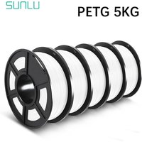 SUNLU PETG 1 kg 3D-Filament, 1,75 mm, 5 Rollen ordentlich, keine Knoten, keine Blasen, helle Farbe, exotfreundlich, gute Zähigkeit