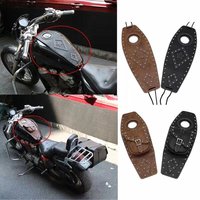 Motorcycle PU Leather Gas Fuel Tank Panel Pad Bag Cover W/Pouch Bag For Harley Sportster XL 883 1200 Honda Yamaha