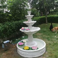 European style three-story wedding fountain courtyard decoration balcony simple flowing water feature wedding check-in wishing p