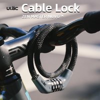 Ulac Bicycle Cable Lock Portable Anti-theft Password Lock for Motorcycle Scooter MTB Road Cycling 4 Digits Code Combination Lock