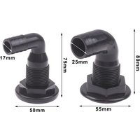 90 Degree Marine Drainage Outlet Yacht Bilge Drainage Outlet Deck Drain Hose Pipe Elbow Bilge Pump Drain Thru Hull Fitting