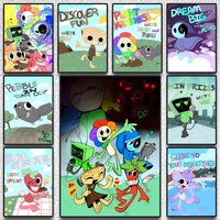 Game D-Dandys World Poster Self Adhesive Wall Stickers Removable Room Decor Aesthetic Space Murals Fancy Gift