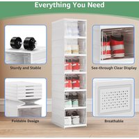 Shoe Box Shoe Storage Organizer Foldable Sneaker Boxes Collapsible Footwear Case