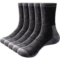 YUEDGE Herren-Wandersocken aus Merinowolle, thermische warme Winterstiefel, Crew-Kissen, Arbeitssocken für Herren, Größe 37–46