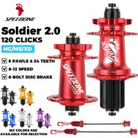 SPEEDONE SOLDIER 2.0 120 Click MTB Hub 4 Bearing 32 Holes 8-12 Speed HG XD MS Freehub Disc Brake Bicycle Hubs Bicycle Noisy Cube