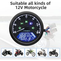 12V Motorcycle Speedometer Tachometer Fuel Meter for Cafe Racer 1-4 Cylinders Waterproof Multi-function Motorcycle Gauge