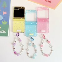 Pink blue polka dot birthday gift for Samsung Galaxy Z Flip 3 4 5 6 7 W 23 24 25 Flip mobile phone protective case
