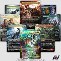 REX Series Indominus Rex Alpha Borderless Emblem Legendary Creature Dinosaur Mutant Magical HoloFoil Game Magical Proxy Cards