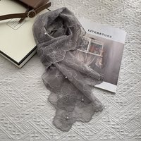 Camellia Love Super Fairy Lace Embroidered Small Scarf French Long Gauze Lace Headscarf Waist Seal Female Spring and Summer