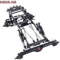 Carbon Fiber LCG Chassis Kit with Delrin Skid Brace Rock Sliders for 1/10 RC Crawler Comp Rigs SCX10 Capra Upgrade Parts