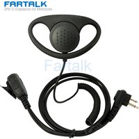 2 Pin D Shape Curve Earpiece Headset Mic for Motorola GP88 GP300 GP308 GP2000 CP140 CP200 CP300 CLS1450 EP450 Walkie Talkie