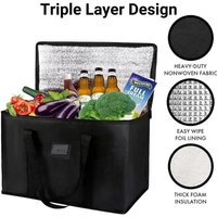 Insulated Cooler Bag, Large Capacity Thermal Lunch Tote, Waterproof Portable Ice Pack for Picnic, Food Delivery, Outdoor Camping