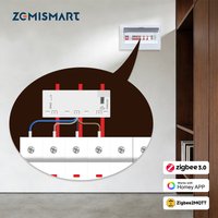 Zemismart Zigbee 3.0 Compteur d'énergie triphasé 63A, moniteur de puissance, mesure électrique, compatible avec Homey, Home Assistant via Z2M