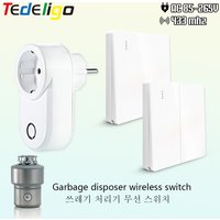 Wireless Remote Control Switch FR EU Korea Plug No Drilling No Pipe Replace Air Switch for Food Waste Disposers Garbage Disposal