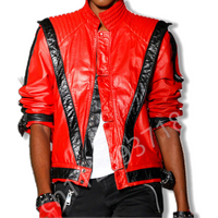 Michael Jackson Thriller Scary Costumes Red Leather Jacket for Women Man Adults Dress Halloween Christmas