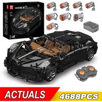 NEW 4688Pcs Technical Moter Power La Voiture Noire Sport Car Building Blocks Assembly Brick Model Toys Kids Christmas Gift