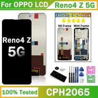 6.57"IPS LCD For Oppo Reno4 Z Reno 4Z 5G LCD CPH2065 Display Screen Frame+Touch Panel Digitizer Assembly Replacement Repair Part