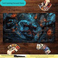 Magic: The Gathering Playmat, Otter Wizard in Enchanted Forest with MTG Turn Structure Zones, 2mm/3mm Thick, Durable Stitched E