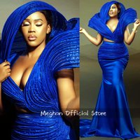 Elegant Royal Blue Satin Mermaid Gown Stylish Formal Evening Dress For Special Occasions, Prom And Engagement Customized