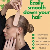 Wooden Boar Bristle Hair Brush for Smooth Finish Flyaways Control Teasing Design Sleek Ponytail Styling Anti Static