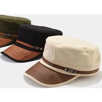 Casual Cadet Hat Man Flat Top Caps Fashion Cotton Visor Hats Summer Autumn Vintage Army Hats Adult Dad Hat Unisex Baseball Cap