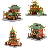 Ancient Chinese Architecture 3D Metal Puzzle model DIY Laser Cut Jigsaw Model For Adult Educational Toys Desktop decoration