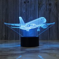 Avion 3d veilleuse Usb Plug-in tactile lampe de Table décoration chevet veilleuse enfant anniversaire cadeaux de noël pour enfants garçons