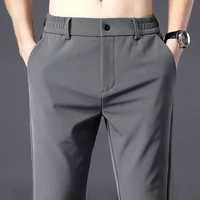 2026 Summer Men's Casual Pants Thin Business Stretch Slim Fit Elastic Waist Jogger Korean Classic Brand Trousers Male
