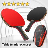 6Star Table Tennis Racket Suit Professional Ping Pong Racket Adhesive Rubber Hight Quality Blade Bat with Bag 7-layer wood