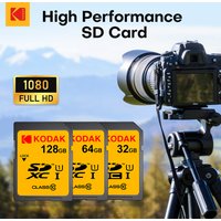 Kodak SD Card for HD SLR DV High Speed Class 10 U1 V30 UHS-I Video Memory Card 32GB 64GB 128GB SDXC Sdcards For Camera