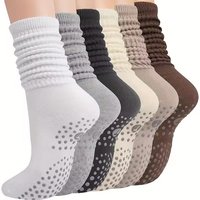 1-3 Pair Female Pilates Indoor Anti Slip Silicone Floor Socks Breathable Double Bar Middle Socks Dance Exercise Yoga Socks