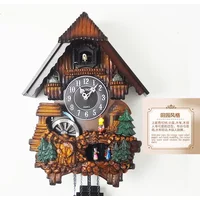 silent light controlled time reporting living room wooden children's bird wall clock Cuckoo cuckoo clock European style