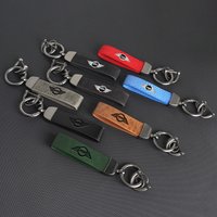 Vintage Leather Car Logo Keychain Keyring Key Chain for Mini Cooper JCW R50 R52 R53 R55 R56 F54 F55 F56 F60 CLUBMAN COUNTRYMAN