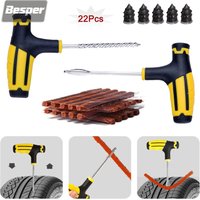 22Pcs Car Tire Repair Tools Vacuum Tire Emergency Motorcycle Electric Vehicle Universal Rubber Strip Quick Tire Repair