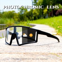 AliExpress VEGUEROS Photochromic One-Piece Sports Sunglasses - Oversized Wraparound Frame, UV400 Comfort Fit for Cycling, Fishing & Travel
