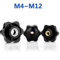 Écrous de bouton prune serrer à la main, filetage de poignée étoile mécanique noir, bouton de serrage, écrous manuels M4 M5 M6 M8 M10 M12