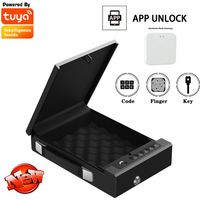 Tuya Portable Gun Safe Biometric Technology APP/Password/Fingerprint/Key Unlock Cold-rolled Steel Material Safe Security Box