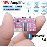 DC 3.5V-5V 5W Bluetooth 5.4 Mono Amplifier Decoder Board MP3 Player TWS 3.5mm AUX Module Receiver DIY Handmade Speaker