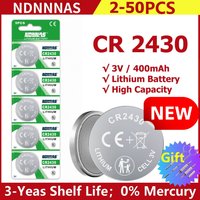 NEW 2-50pcs CR2430 3V Lithium Battery CR 2430 DL2430 BR2430 Button Coin Batteries for Key Fob Watch Alarm Clock Remote Control
